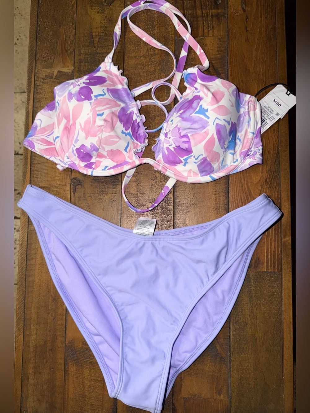 Target Lilac Floral Underwire Bikini Set - Pink & Lavender